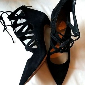 Vince Camuto Black Crisscross Tie Pump